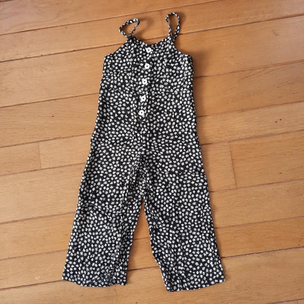 ZARA jumpsuit zwart bloemen maat 116, Ophalen of Verzenden, Zo goed als nieuw, Zara, Meisje