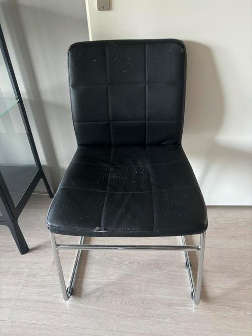 Leren Eetkamerstoelen, Huis en Inrichting, Stoelen, Gebruikt, Vier, Ophalen of Verzenden