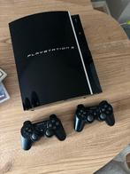 PS3 80GB + 2 Controllers + 3 Games, Spelcomputers en Games, Spelcomputers | Sony PlayStation 3, Phat, Met 2 controllers, Ophalen of Verzenden