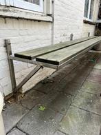 Buiten bank rvs en harthout, Ophalen of Verzenden, Zo goed als nieuw, Minder dan 180 cm
