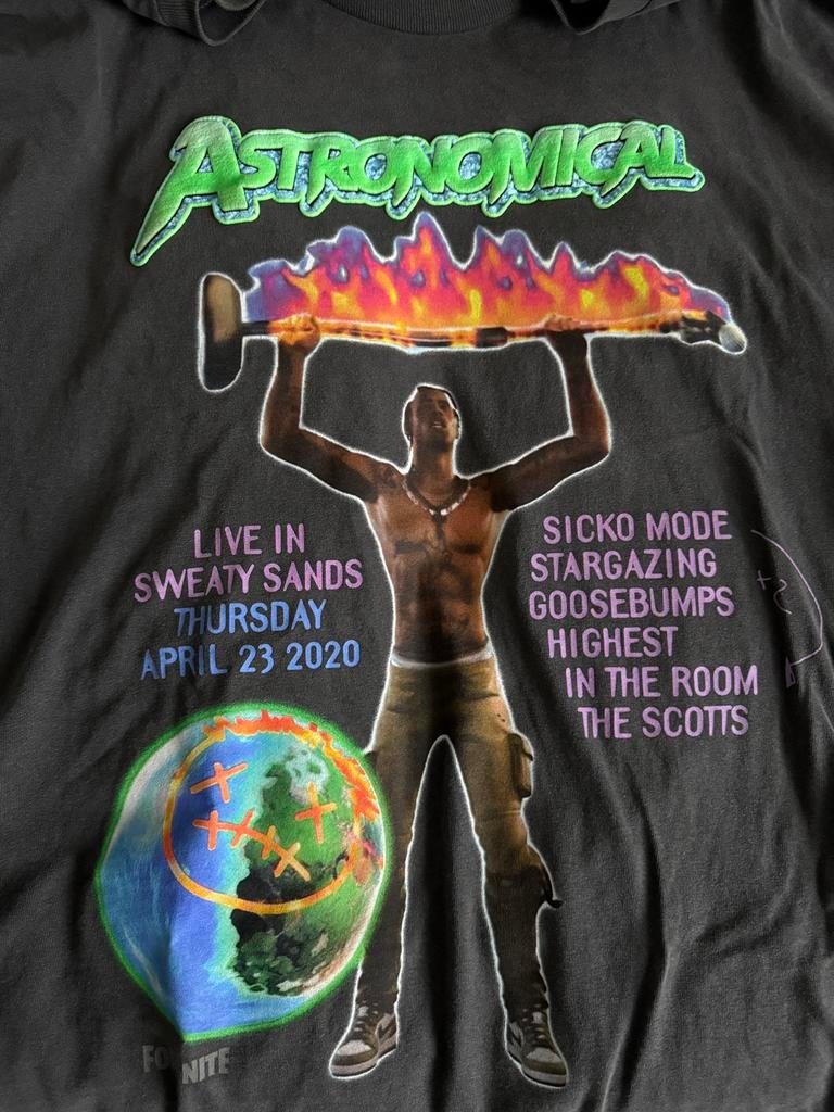 Travis scott back bling t-shirt xxl, Kleding | Heren, T-shirts, Ophalen of Verzenden, Zo goed als nieuw, Overige maten, Grijs
