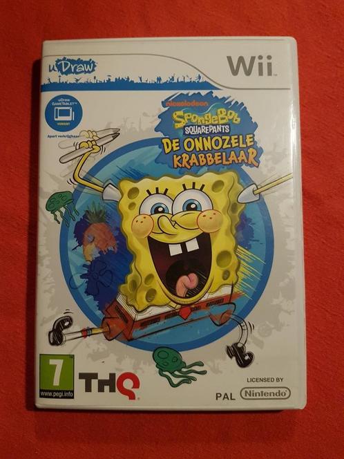 Spongebob Squarepants De onnozele krabbelaar voor de U Draw, Spelcomputers en Games, Games | Nintendo Wii, Zo goed als nieuw, 1 speler