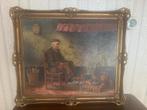 Klassiek Schilderij G.H. Kuiper - Man bij Haardvuur (Ingelij, Ophalen