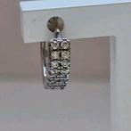 Zilveren creol oorring zirkonias zilver oorsteker 1 single, Hangers, Nieuw, Ophalen of Verzenden, Met edelsteen