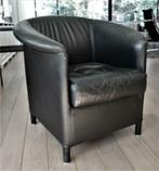 Wittmann fauteuil XL 1742 - 2 stuks - Zwart leder - ZGAN, 75 tot 100 cm, Minder dan 75 cm, Leer, Zo goed als nieuw