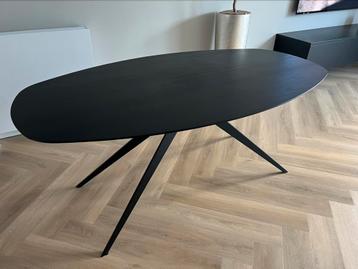 Goossens eettafel + garantie deens ovaal eikenhout 180 zwart beschikbaar voor biedingen