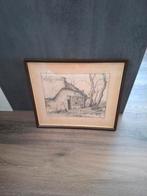 Vintage schilderij huisje Heegderweg te Uddel, Antiek en Kunst, Ophalen of Verzenden
