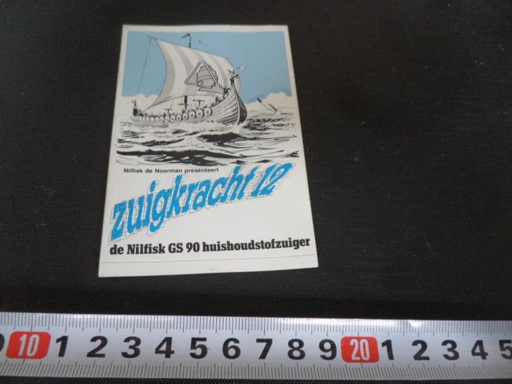 sticker NILFISK GS90 huishoudstofzuiger zuigkracht 12 Schip, Verzamelen, Stickers, Zo goed als nieuw, Bedrijf of Vereniging, Ophalen