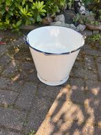 Originele brocante emaille emmer, Huis en Inrichting, Emmers, Ophalen of Verzenden, Gebruikt, IJzer, Met handgreep