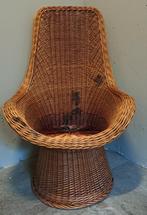 Vintage Rotan Stoel, Ophalen, Gebruikt, Bruin, Vintage