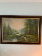 Schilderij van Van Den Burgt - Landschap met Rivier, Ophalen