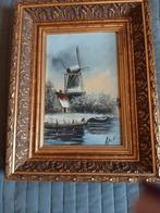 Mooi molen winter landschap, Antiek en Kunst, Kunst | Schilderijen | Klassiek, Ophalen of Verzenden