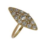 Prinsessen ring 18k goud met 17 grote diamanten dames luxe, Voordeelsieraden, Ophalen of Verzenden, Zo goed als nieuw, 17 tot 18