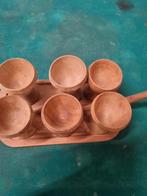 eierdoppen set teakhout jaren 60, Ophalen of Verzenden, 'T Olde Gre-j, Info@toldegrej.nl, Endepoelstraat 20f Didam