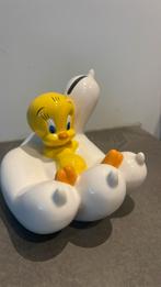 Tweety op Sylvesters klauw spaarpot porcelain warner bros, Ophalen, Looney Tunes, Zo goed als nieuw, Beeldje of Figuurtje