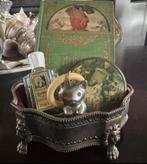 Verzilverd sieraden kistje met antieke spulletjes, Antiek en Kunst, Verzenden