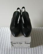 NIEUWE zwarte leren slingbacks van Paul Warmer, maat 40., Pumps, Zwart, Nieuw, Ophalen of Verzenden