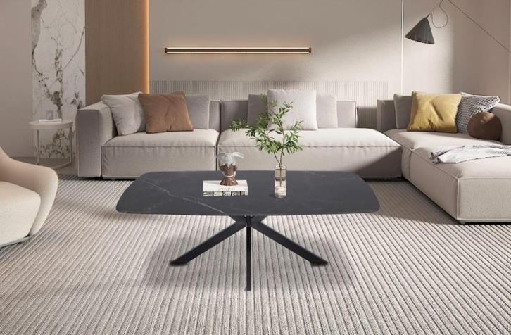 Salontafel Wit of Zwart Keramiek 130x70 cm NIEUW VOORRAAD, Huis en Inrichting, Tafels | Salontafels, Nieuw, Minder dan 50 cm, 50 tot 100 cm