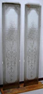 2 unieke decoratieve geëtste Antieke ramen - ruiten, Ophalen, Gebruikt, Minder dan 80 cm, Overige typen