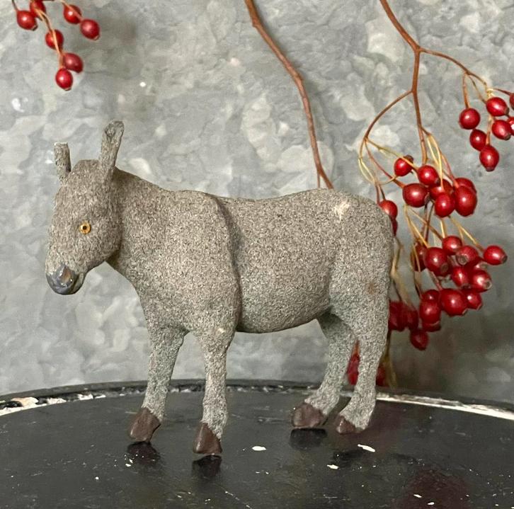 Brocante oude Flock Ezel, Antiek en Kunst, Curiosa en Brocante, Verzenden