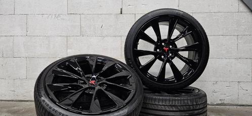 21" Tesla Model S twin turbine orig velgen zomerbanden TPMS, Auto-onderdelen, Banden en Velgen, Banden en Velgen, Zomerbanden