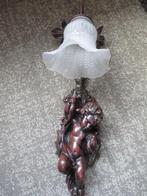mooie goedwerkende engel lamp 55 cm uit messing/resin/glas, Antiek en Kunst, Antiek | Lampen, Ophalen of Verzenden