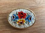 Broche bloemen micromozaiïek., Ophalen of Verzenden, Zo goed als nieuw, Overige materialen