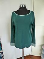 Leuke groene top trui met witte accenten ronde hals, Esprit, Maat 46/48 (XL) of groter, Ophalen of Verzenden, Zo goed als nieuw