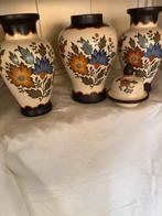 Antieke Flora Gouda Plateel Vaas, Antiek en Kunst, Ophalen of Verzenden