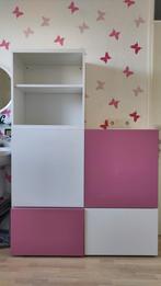 Ikea Besta kast roze & witte deuren (b 120, d 40, h 105/168), Ophalen, Overige materialen, 100 tot 150 cm, Zo goed als nieuw