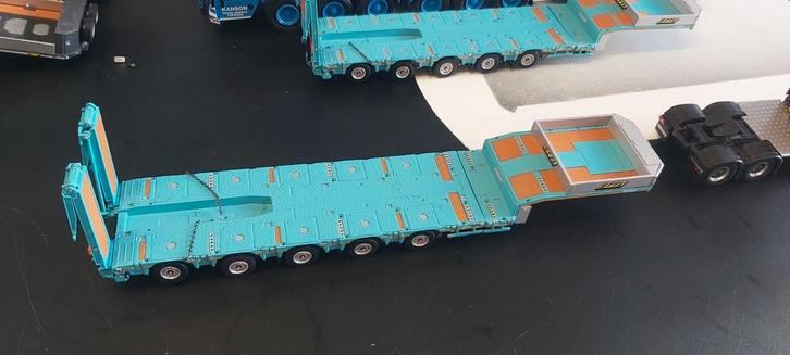 Dieplader 5 asser gestuurd uitschuifbaar met oprijplanken ws, Hobby en Vrije tijd, Modelauto's | 1:50, Zo goed als nieuw, Bus of Vrachtwagen