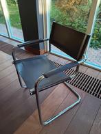 Buisframe stoel met bruin leer, Huis en Inrichting, Stoelen, Ophalen, Bruin, Vintage, Leer