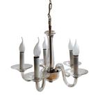 Vijfarmige Murano kroonluchter, Huis en Inrichting, Lampen | Kroonluchters, Ophalen, Gebruikt, -, Glas