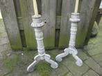 driepoot kandelaars van hout leuk als voet voor een paspop, Antiek en Kunst, Ophalen of Verzenden