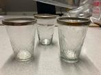 Vintage 3 Glazen met Zilveren Rand, Antiek en Kunst, Antiek | Glas en Kristal, Ophalen of Verzenden