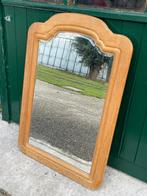 Prachtige vintage facet spiegel licht eiken omlijsting, Ophalen, Rechthoekig, Minder dan 100 cm