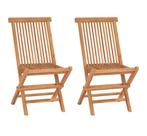Tuinstoelen inklapbaar 2 st massief teakhout, nieuw, Ophalen of Verzenden, Nieuw, Teakhout, Stoel