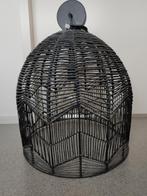 Japandi Bohemian hanglamp plafondlamp rotan Zwart 50x46cm, Verzenden, Zo goed als nieuw, Overige materialen, Japandi