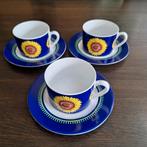 3 Douwe Egberts kop en schotels zonnebloem, Huis en Inrichting, Keuken | Servies, Ophalen of Verzenden, Zo goed als nieuw, Overige stijlen