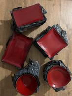 Luxe Japanse stijl rode servies set, Huis en Inrichting, Keuken | Servies, Keramiek, Ophalen of Verzenden, Zo goed als nieuw, Bord(en)