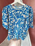 Vila - Blouse top blauw beige - mt xs, Vila, Zo goed als nieuw, Korte mouw, Maat 34 (XS) of kleiner