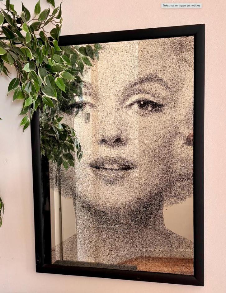 Marilyn Monroe spiegel 87 x 62, Huis en Inrichting, Woonaccessoires | Spiegels, Gebruikt, 50 tot 75 cm, Minder dan 100 cm, Rechthoekig