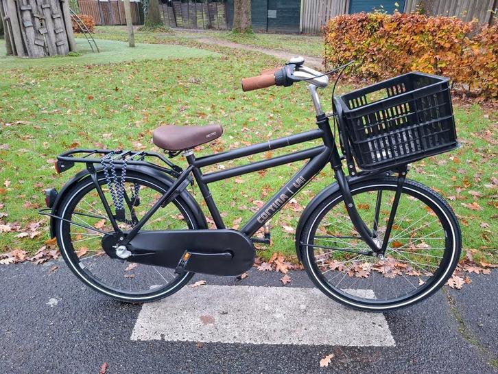 Zwarte cortina jongensfiets 24inch, 3 versnellingen, Fietsen en Brommers, Fietsen | Jongens, Zo goed als nieuw, 24 inch, Versnellingen