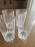 Antiek kristallen longdrink glazen, 4 stuks, Ophalen of Verzenden