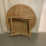 Ronde Tuintafel - 120 cm - massief teak - TTM Wonen, Tuin en Terras, Tuintafels, TTM Wonen, Meubels – (Perzische) Tapijten en Woonaccessoires