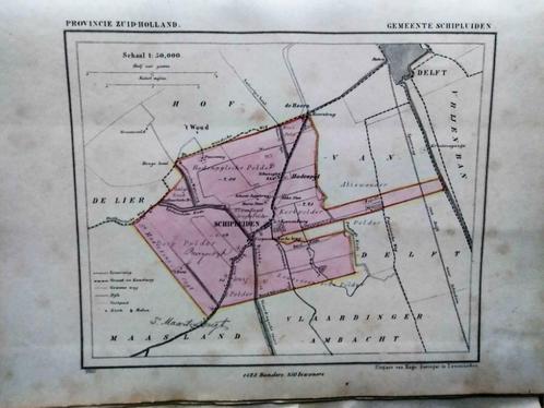 166/ Schipluiden/ Hodenpijl/ Keenenburg Litho 1867 Kuyper ZH, Antiek en Kunst, Kunst | Litho's en Zeefdrukken, Ophalen of Verzenden