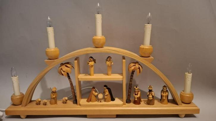 Houten kerstboog Richard Glässer – handgemaakt Seiffen, Diversen, Kerst, Zo goed als nieuw, Ophalen of Verzenden