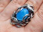 Vanoli 925 zilveren ring slang slangen chalcedoon maat 18, Daiva1973@hotmail.com, 18 tot 19, Vanoli, Blauw