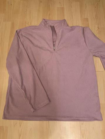 Paarse rib trui met rits NIEUW maat xxl maar valt klein uit beschikbaar voor biedingen