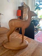 Vintage Mid Century houten beeld hert  mcm West Germany vaas, Antiek en Kunst, Ophalen of Verzenden